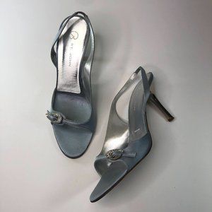 St. John Satin Crystal Heels 8